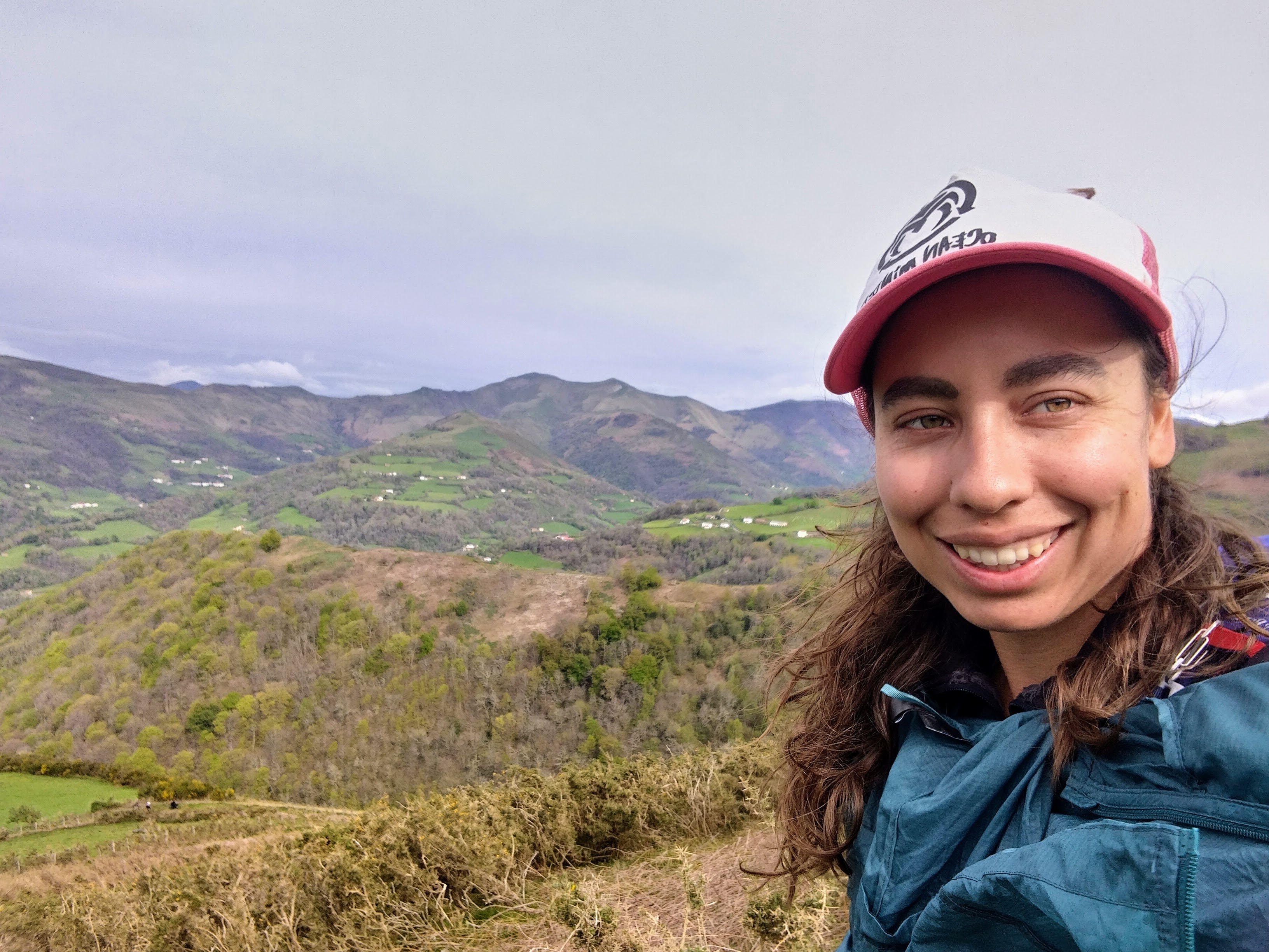 Victoria Castillo in the Pyrenees on the Camino de Santiago.