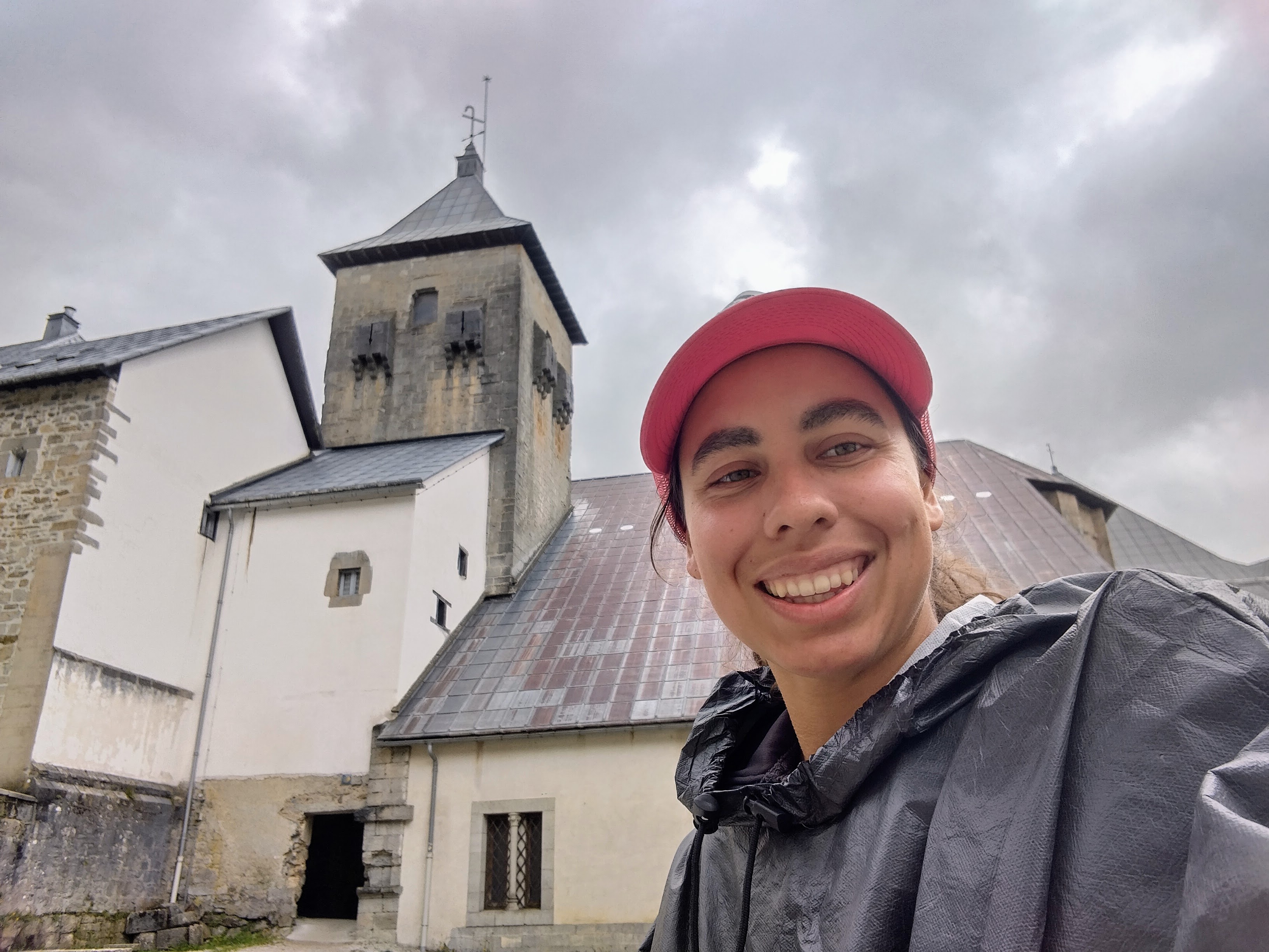 Victoria Castillo at Roncesvalles albergue on the Camino de Santiago.