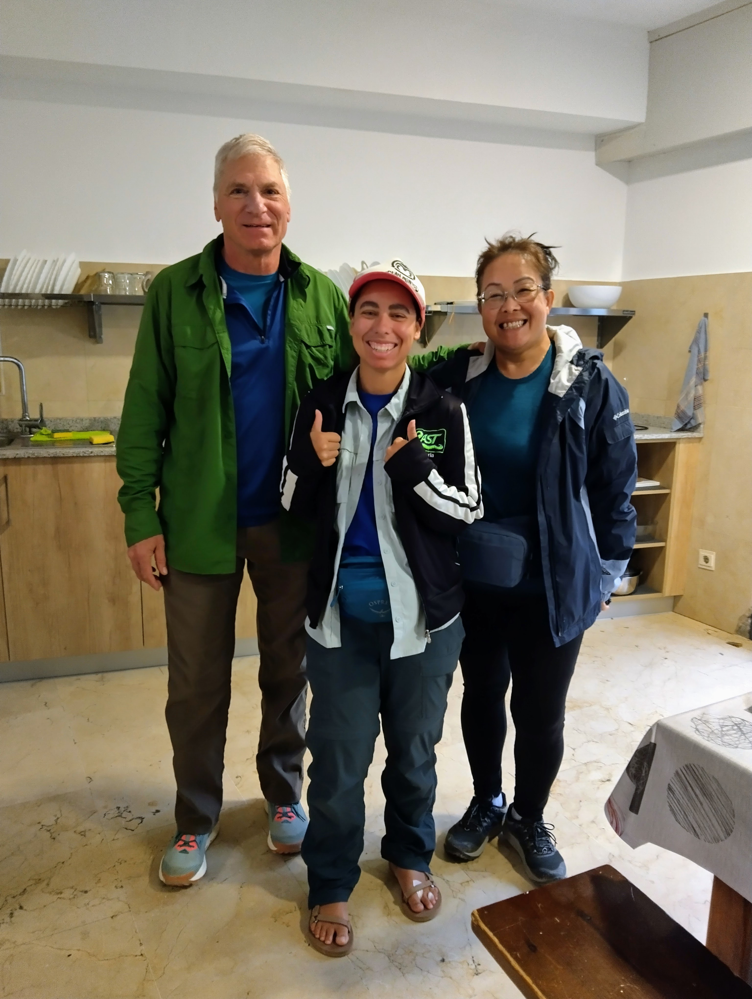 Victoria Castillo and friends on the Camino de Santiago.