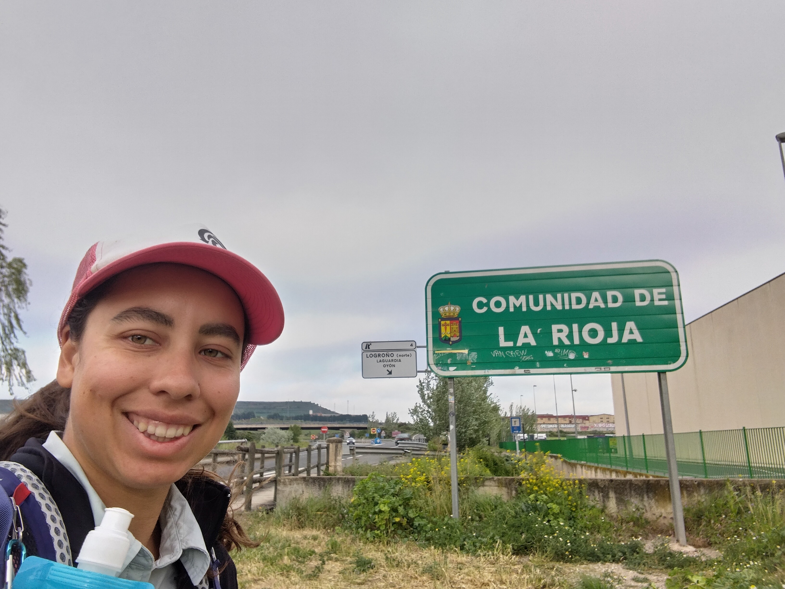 Victoria Castillo enters Rioja on the Camino de Santiago.