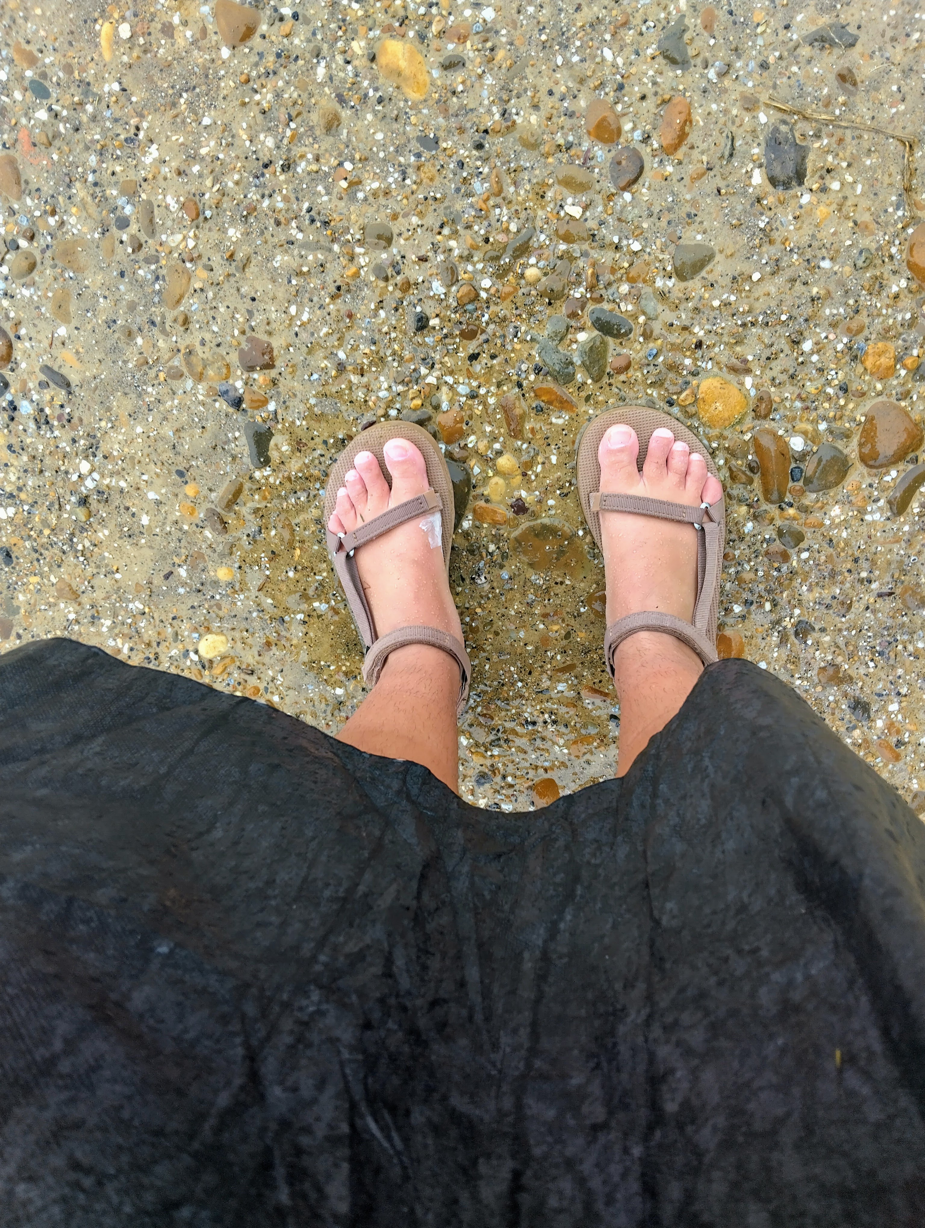 Victoria Castillo on the meseta in the rain on the Camino de Santiago.
