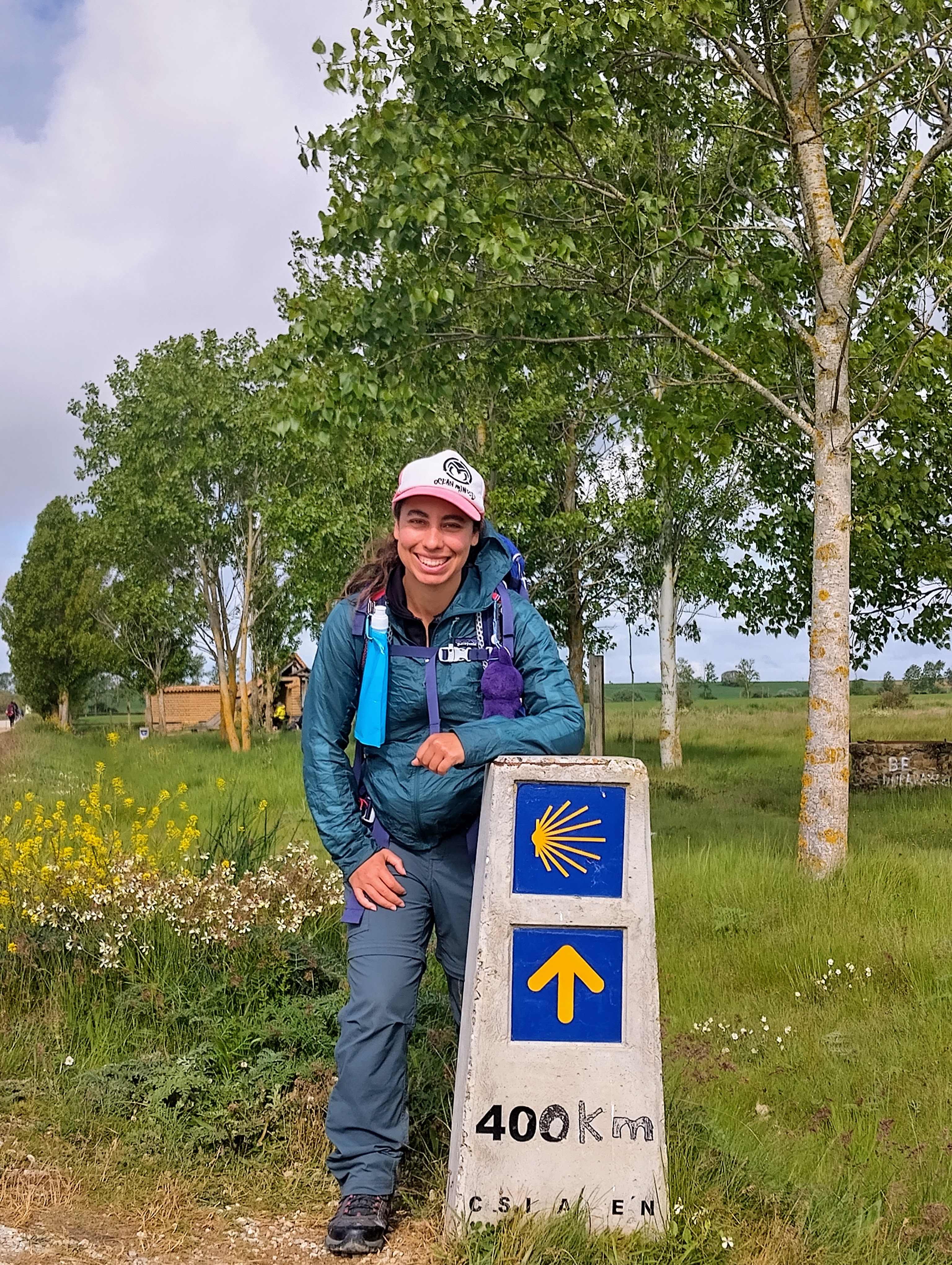 Victoria Castillo on the meseta on the Camino de Santiago.