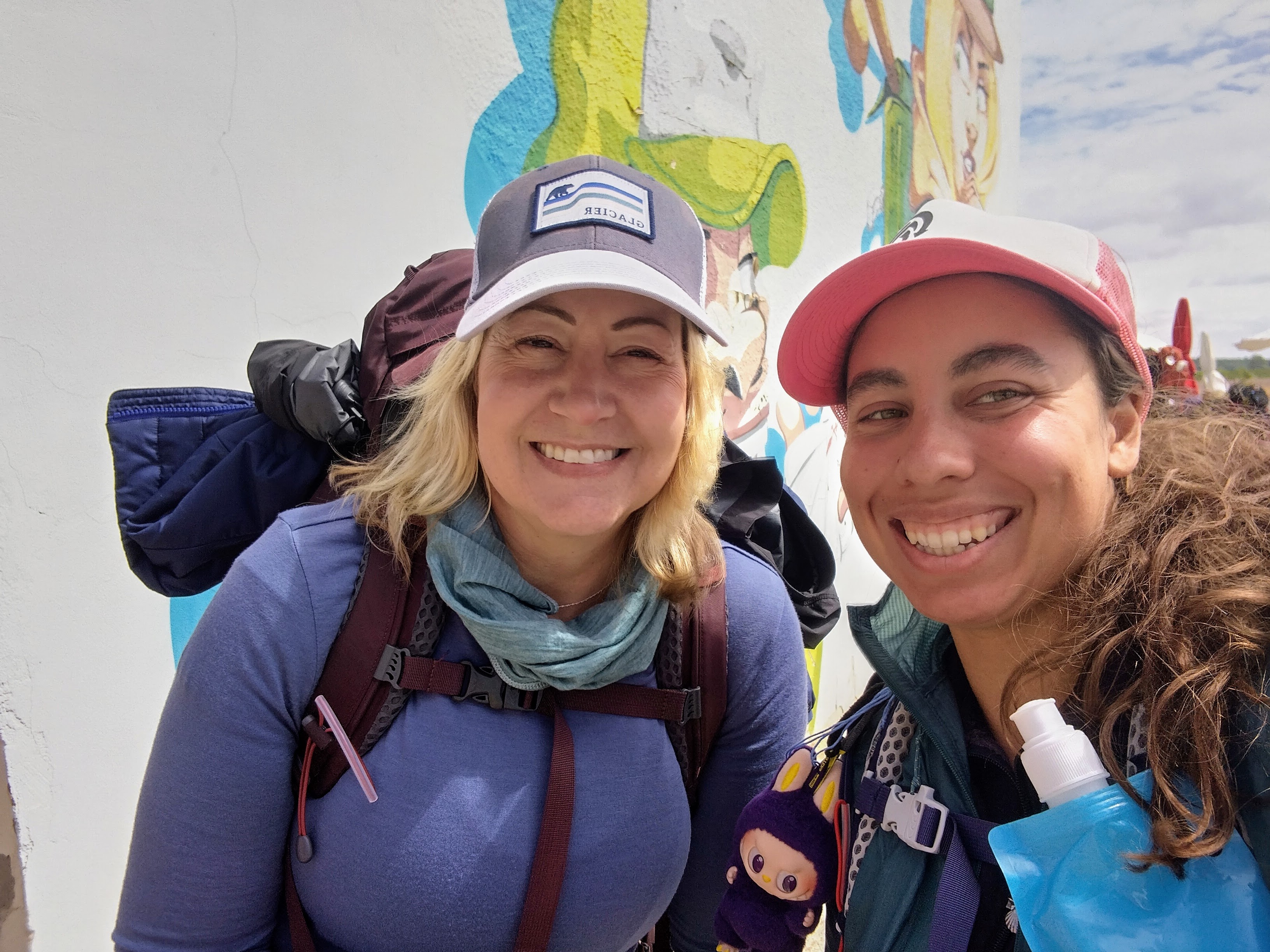 Victoria Castillo and friend on the meseta on the Camino de Santiago.