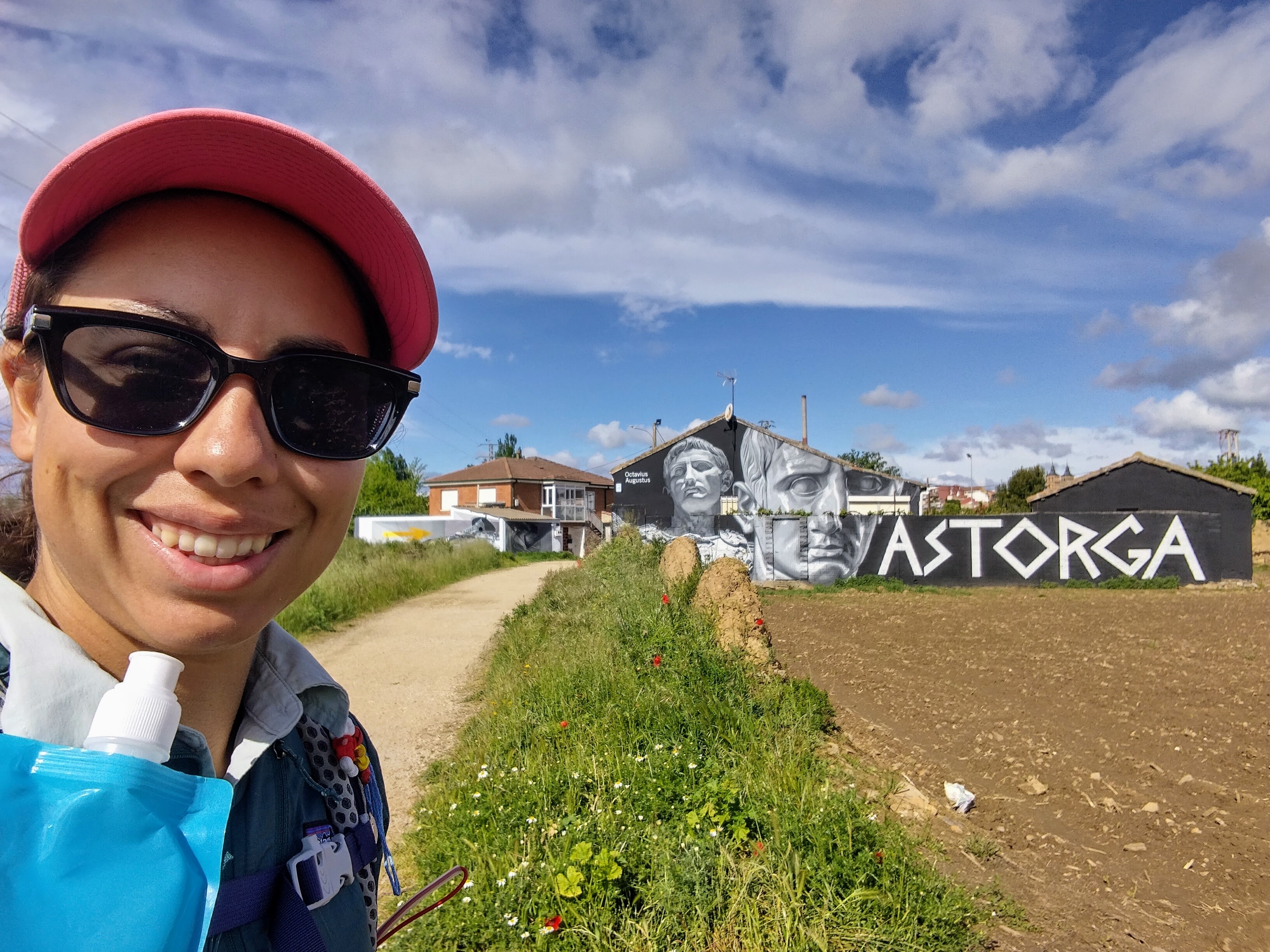Victoria Castillo in Astorga on the Camino de Santiago.